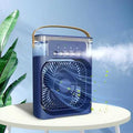 Portable Air Cooler Fan with Water Mist & LED Light – USB Rechargeable