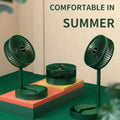 Portable Rechargeable Folding Fan with Adjustable Height & USB Charging