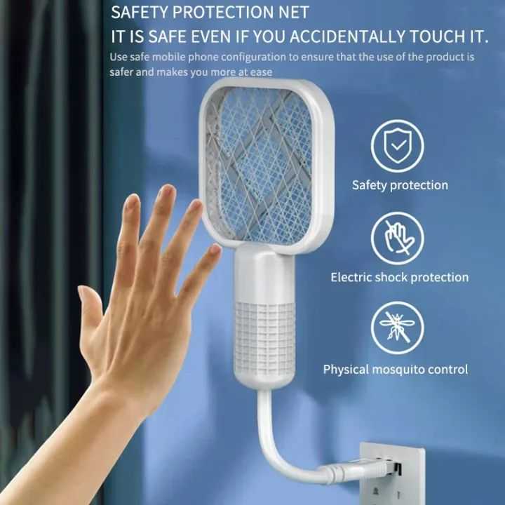 Electric Mosquito Swatter with UV Light – Rechargeable Bug Zapper Racket