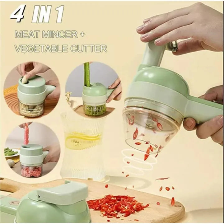 Portable Wireless Vegetable Chopper – USB Rechargeable Cutter Set