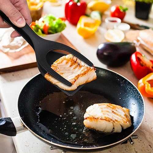 2-in-1 Grip & Flip Spatula Tongs for Easy Cooking