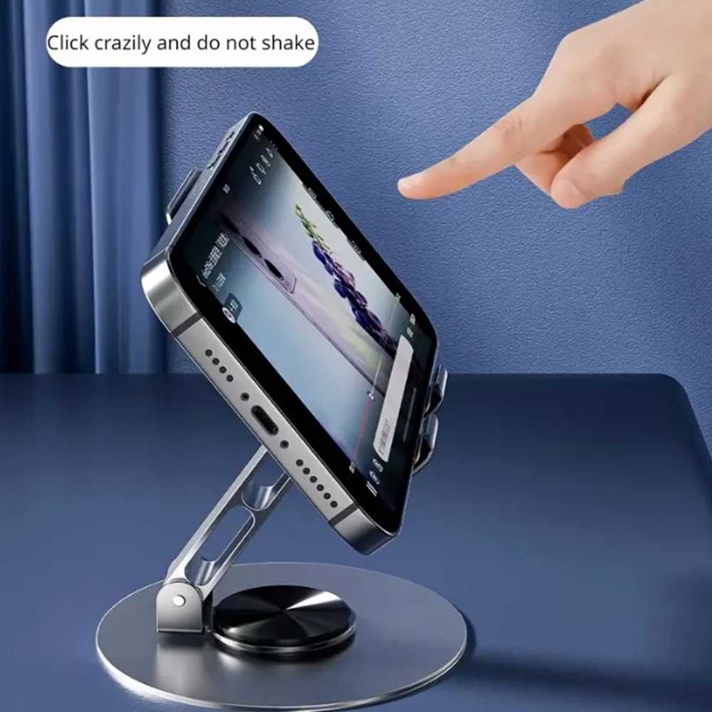 360° Rotating Aluminum Phone Stand – Universal Desktop Holder