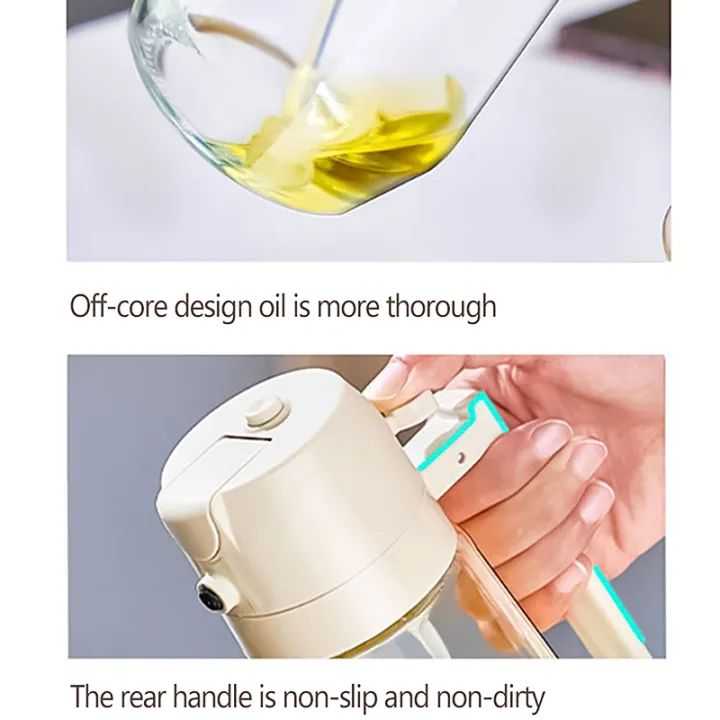 2-in-1 Oil Sprayer Bottle for Cooking – Glass Oil Dispenser