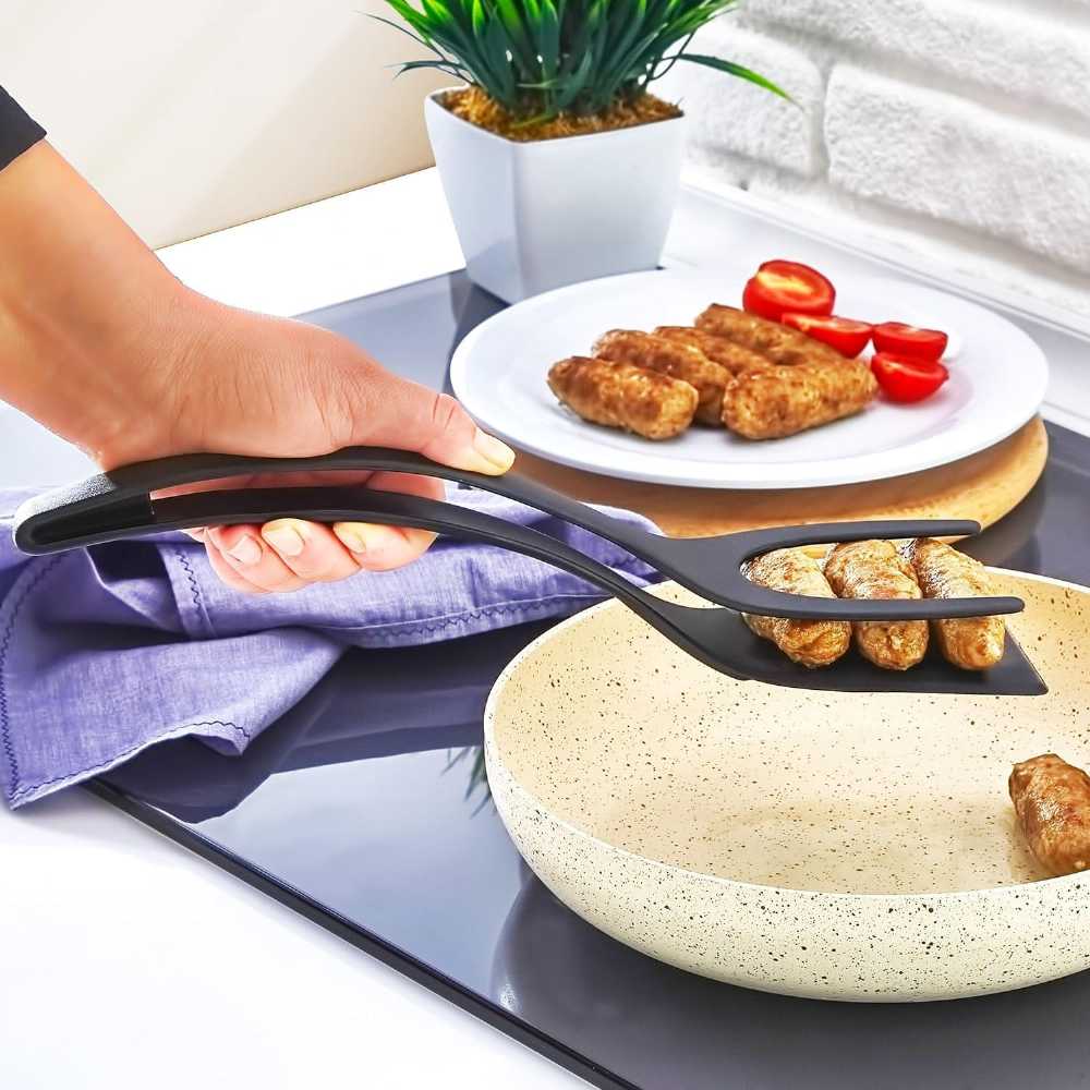 2-in-1 Grip & Flip Spatula Tongs for Easy Cooking