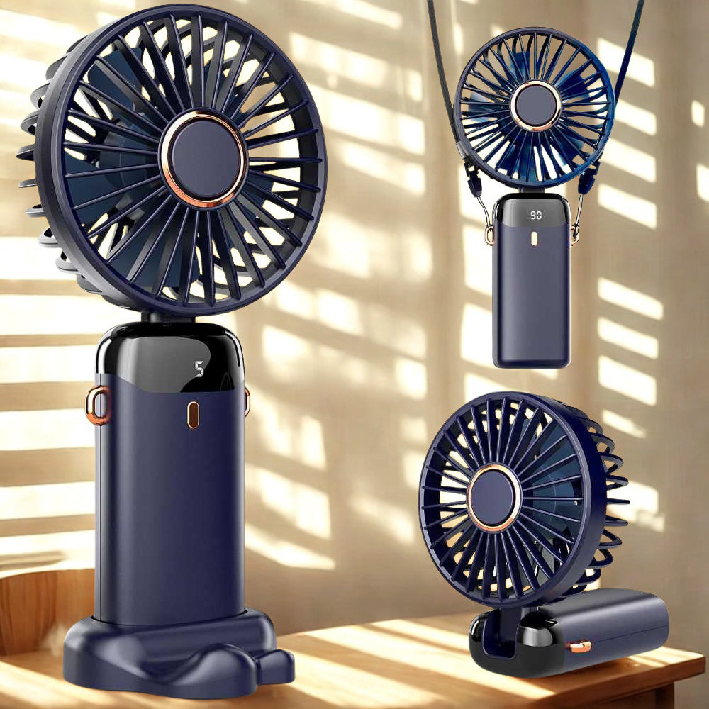 Koonie Portable Handheld Fan – Rechargeable Mini Fan with 5 Speeds