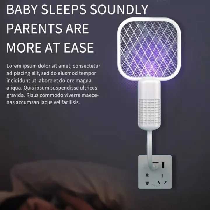 Electric Mosquito Swatter with UV Light – Rechargeable Bug Zapper Racket