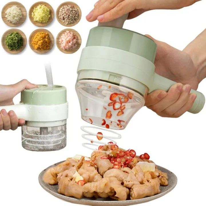 Portable Wireless Vegetable Chopper – USB Rechargeable Cutter Set