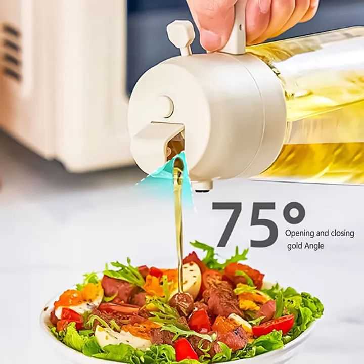 2-in-1 Oil Sprayer Bottle for Cooking – Glass Oil Dispenser