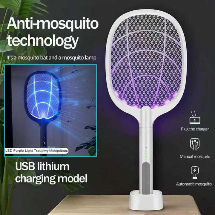 2-in-1 Rechargeable Mosquito Killer Lamp & Electric Racket – Smart UV Insect Zapper