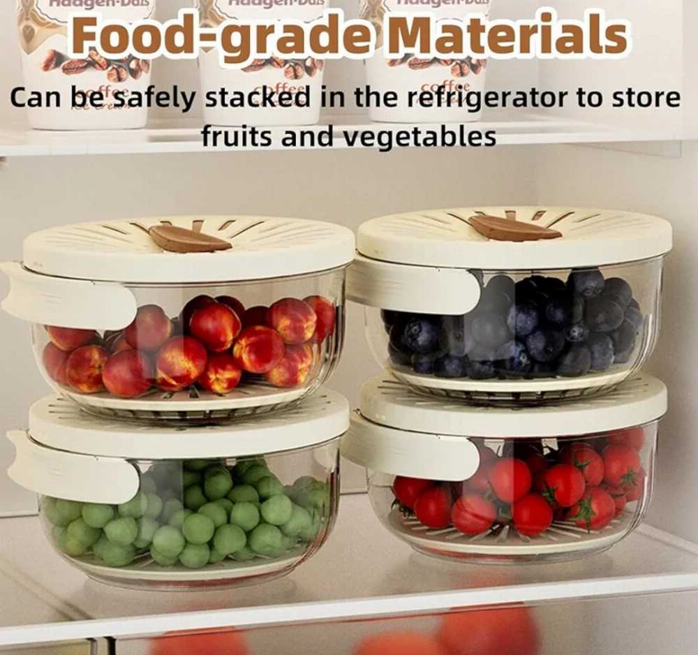 2-in-1 Drainer & Strainer Basket with Lid for Fruits & Vegetables