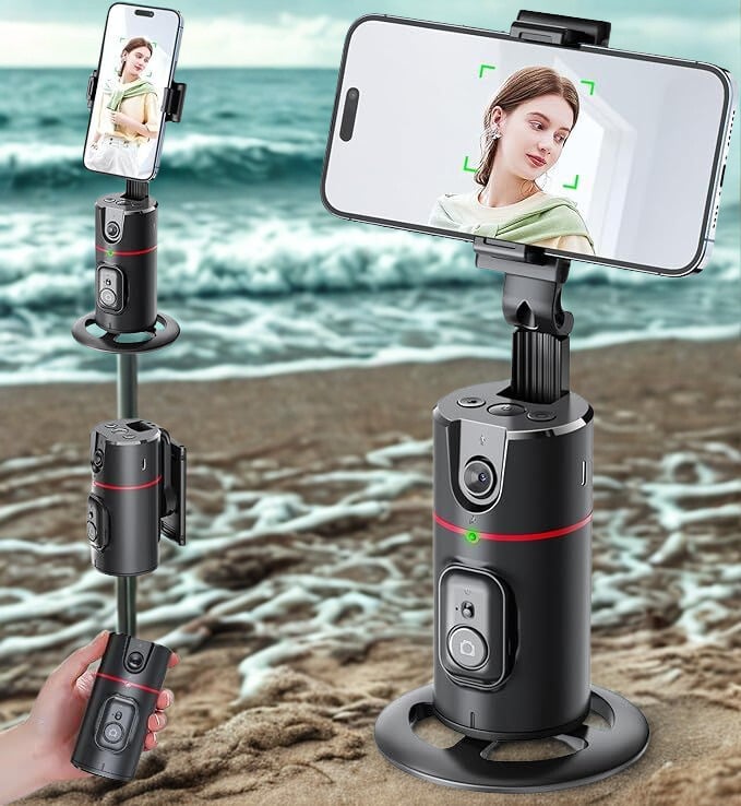 Smart Auto Face Tracking Tripod – Hands-Free 360° Rotation