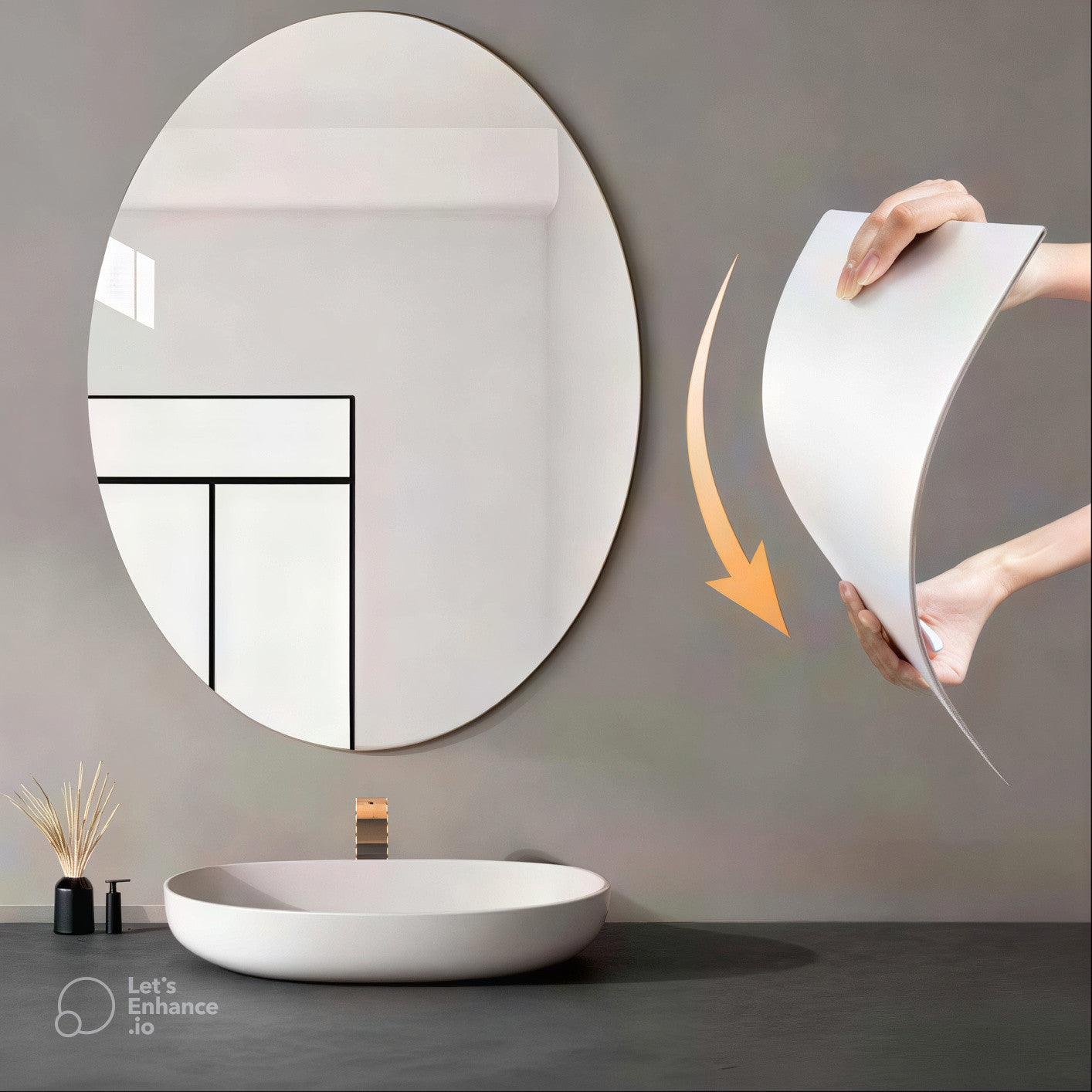 Unbreakable Wall Mirror with Self-Adhesive Tape for Easy Installation
