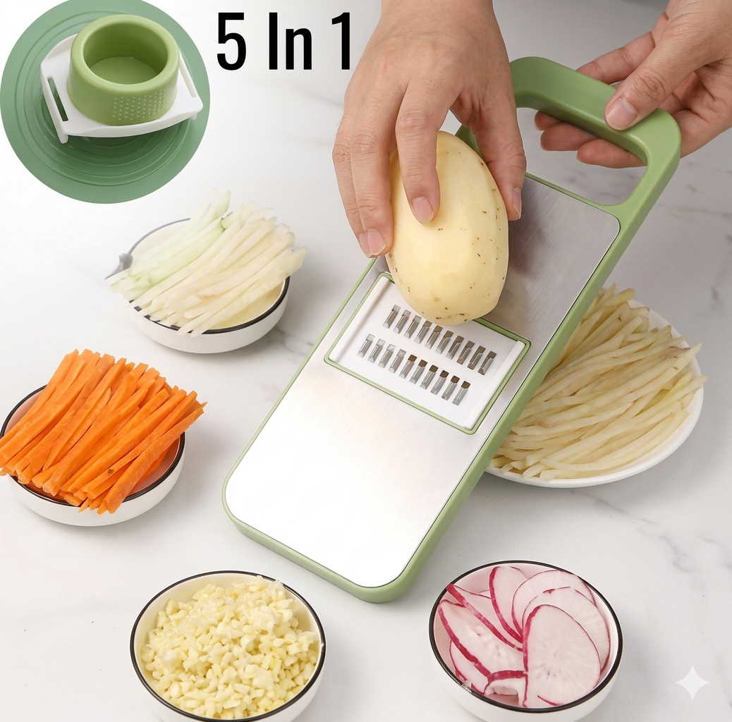 5-in-1 Smart Vegetable Cutter & Slicer for Fast Kitchen Prep
