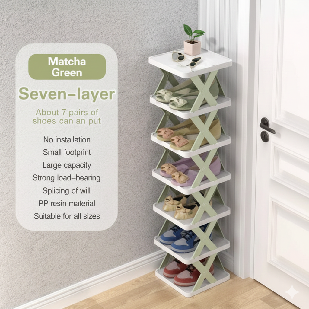 Multi-Tier X-Design Shoe Rack Organizer