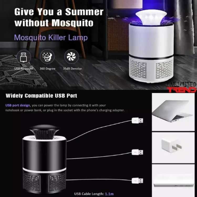 EXORT Mosquito Killer Lamp – USB Blue Light Suction Trap | Silent, Chemical-Free & Safe