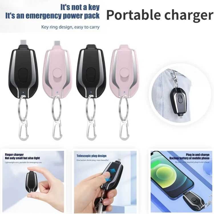Mini Keychain Power Bank 1200mAh – Portable Emergency Charger