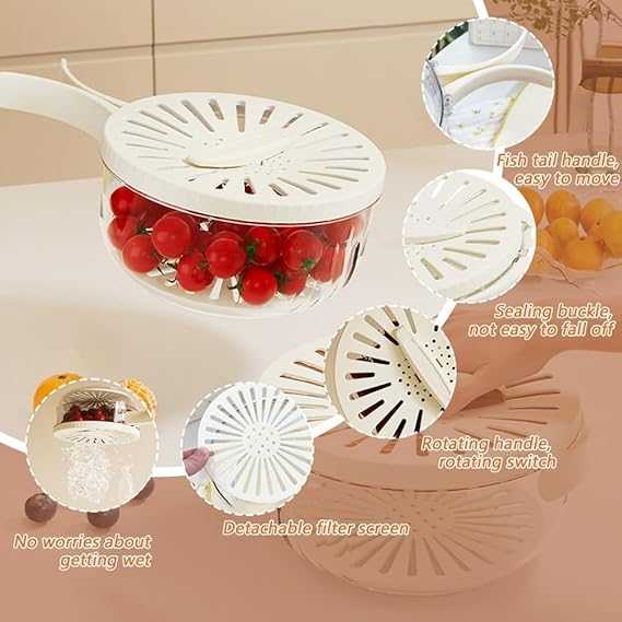 2-in-1 Drainer & Strainer Basket with Lid for Fruits & Vegetables